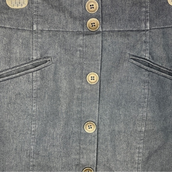 VINTAGE Y2K ERA RAMPAGE SKIRT BLUE MINI STRETCH COTTON BLEND - Picture 4 of 6